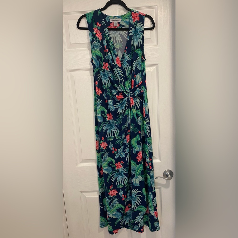 TOMMY BAHAMA Clara Floral Isle Sleeveless Faux-Wrap Maxi Dress • Size Small - Picture 4 of 8